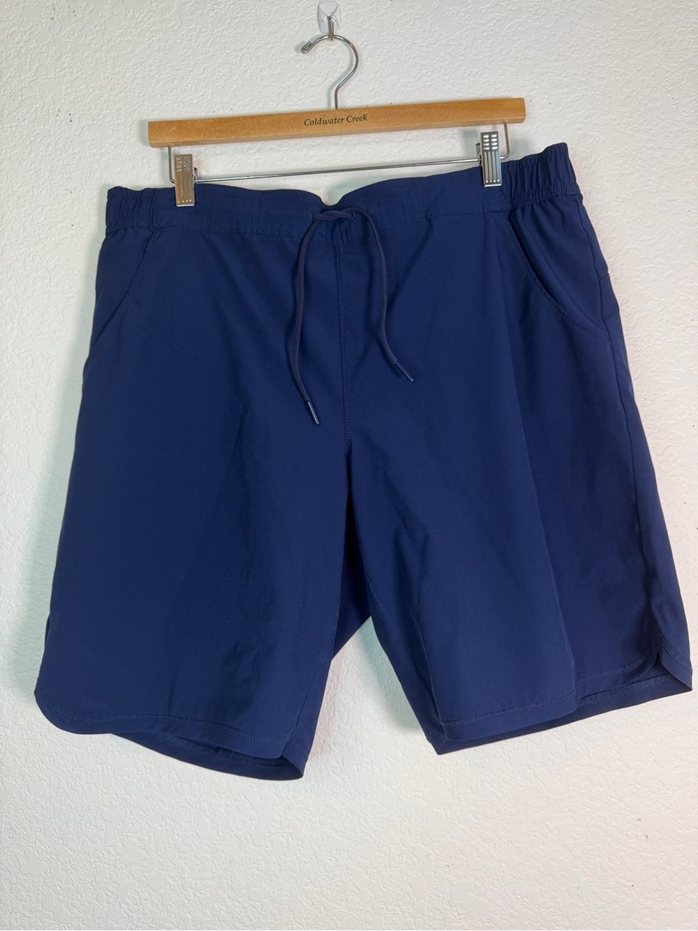 Lands' End Dark Navy Board Shorts with Elastic Waistband, 9” Inseam, UPF 50, 14